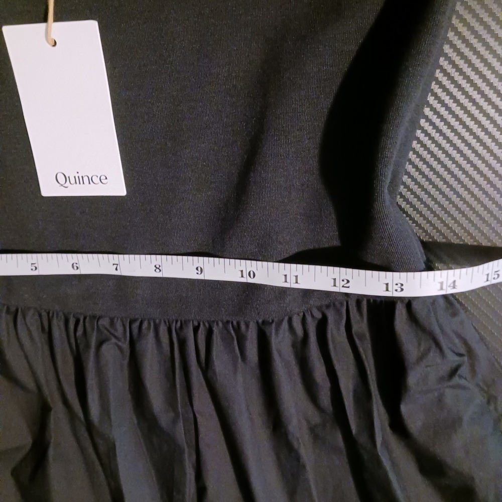 NWT Quince Cotton Mixed Media Tank Dress Black‎ Size S Sleeveless Midi Classic - Picture 14 of 16